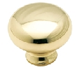 Amerock AMBP69268  Allison™ Series, Zinc Die Cast Knob, 1-5/16" Diameter -Bright Brass Finish