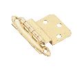 Amerock AMBPR3417-3 Modern Non Self-Closing Face Frame Mount Hinge Pair, 3/8" Inset - Polished Brass Finish