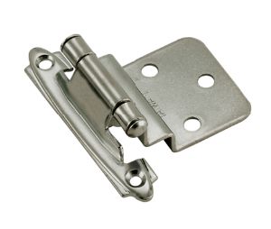 Amerock AMBPR3428-AS Face Mount Self-Closing Cabinet Hinge Pair, 3/8" Inset - Antique Silver Finish