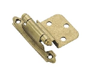 Amerock AMBPR3428-BB Face Mount Self-Closing Cabinet Hinge Pair, 3/8" Inset - Burnished Brass Finish