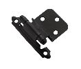 Amerock AMBPR3428-FB Face Mount Self-Closing Cabinet Hinge Pair, 3/8" Inset - Flat Black Finish