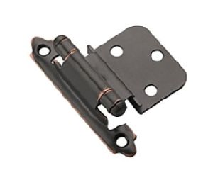Amerock AMBPR3428-ORB Face Mount Self-Closing Cabinet Hinge Pair, 3/8" Inset - Oil Rubbed Bronze Finish