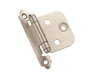 Amerock AMBPR3429-G10 Face Mount, Heavy Duty Self-Closing Hinge Pair, Variable Overlay - Satin Nickel Finish