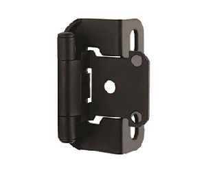 Amerock AMBPR7550-FB Partial Wrap Heavy Duty Self-Closing Hinge Pair, 1/2" Overlay - Flat Black Finish