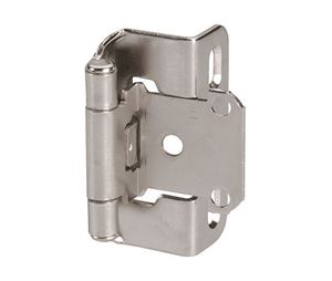 Amerock AMBPR7550-G10 Partial Wrap Heavy Duty Self-Closing Hinge Pair, 1/2" Overlay - Satin Nickel Finish
