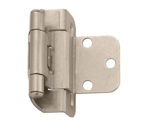 Amerock AMBPR7565-G10 Partial Wrap Heavy Duty Self-Closing Hinge Pair, 3/8" Inset - Satin Nickel Finish