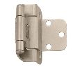 Amerock AMBPR7565-G10 Partial Wrap Heavy Duty Self-Closing Hinge Pair, 3/8" Inset - Satin Nickel Finish