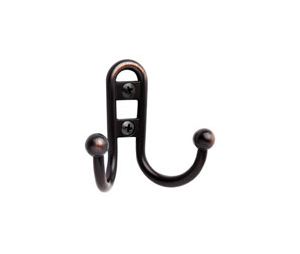 Amerock AMH55457-ORB Decorative Hooks Collection 2-Prong Robe Hook, 2-7/8" Length - Oil Rubbed Bronze Finish