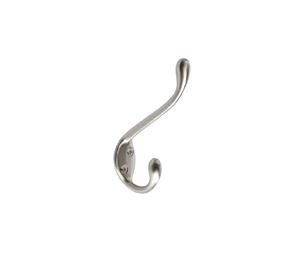 Amerock AMH55451-G10 Coat and Hat Hook, Large Double Prong, Transitional Series - Satin Nickel Finish, 4-1/4" Height