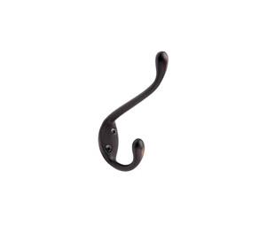Amerock AMH55451-ORB Coat & Hat Hook - Oil Rubbed Bronze Finish, Large Double Prong