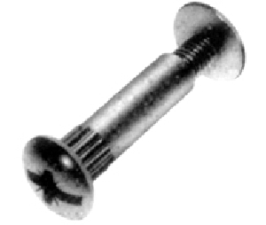 Atlantic Hardware KD555NP-37-C  Connecting Screws, 8 mm Bore Size, M6 Thread - Nickel Finish