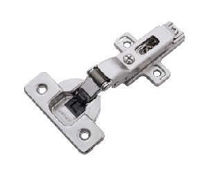 Belwith BWHH74721-14 105° Soft-Close Hinges, Half Overlay, Screw-On - Polished Nickel - 1 Pair