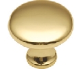 Belwith Keeler BWP14255-3 Conquest Series, Zinc Die Cast Knob, 1-1/8" Diameter - Polished Brass Finish