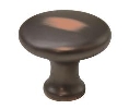 Belwith Keeler BWP14255-OBH Metropolis Series, Zinc Knob, 1-1/8" Diameter - Oil Rubbed Bronze Highlighted Finish