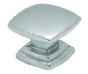 Belwith Keeler BWP2163-CH Euro-Contemporary Series, Zinc Die Cast Square Knob, 1-1/2" Diameter - Chrome Finish