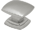 Belwith Keeler BWP2163-SN Euro-Contemporary Series, Zinc Die Cast Square Knob, 1-1/2" Diameter - Satin Nickel Finish