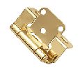 Belwith BWP2710F-3 Surface Self-Closing Partial Wrap Steel Cabinet Hinge Pair, 1-1/3" Width - Polished Brass Finish