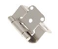 Belwith BWP2710F-SN Surface Self-Closing Partial Wrap Steel Cabinet Hinge Pair, 1-1/3" Width - Satin Nickel Finish