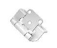 Belwith BWP2710F-W2 Surface Self-Closing Partial Wrap Steel Cabinet Hinge Pair, 1-1/3" Width - White Finish