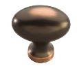 Belwith Keeler BWP3054-OBH Williamsburg Series, Zinc Knob, 1-1/4" x 13/16" Diameter - Oil Rubbed Bronze Highlighted Finish