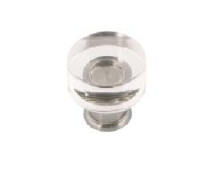 Belwith Keeler BWP3708-CASN Midway Series, Zinc Knob, 1" Diameter - Crysacrylic/Satin Nickel Finish