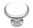 Belwith Keeler BWP427-26W Tranquility Series, Various Materials Knob, 1-5/16" Diameter - White Porcelain Chrome Finish