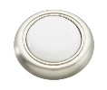 Belwith Keeler BWP710-SNW Tranquility Series, Various Materials Knob, 1-1/4" Diameter - Satin Nickel/White Finish