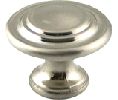 Berenson Corporation BQ0931-1BPN-P Advantage Series, Zinc Die Cast Knob, 1-5/16" Diameter - Brushed Nickel Finish