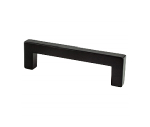 Berenson Corporation BQ9011-4055-P Advantage Series, Aluminum Square Pull, 3-3/4" Center to Center - Matte Black Finish