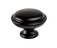 Berenson Corporation BQ9341-1055-P Advantage Series, Zinc Rimmed Knob, 1-1/8" Diameter - Matte Black Finish