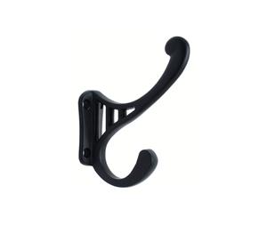 Berenson BQ8014-55 Wardrobe Hook - Double Prong, Satin Black Finish