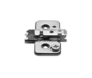 Blum BP173H7130 CLIP Mounting Plate, Screw-On, Cam Adjustable Wing, Wood Screw - Nickel-Plated Finish