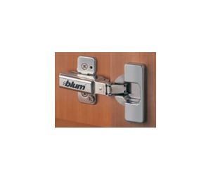Blum BP71T9680 95° CLIP Top Self-Closing Thick Door Hinge, Half Overlay, Dowel - Nickel-Plated Finish