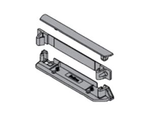 Blum BPZ10D01EA01 Back & Bottom Adapter Set - Dust Gray Finish