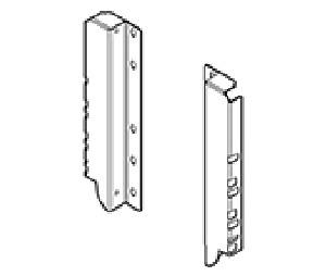 Blum BPZ30D000SL Rear Fixing Bracket Set, Left and Right Hand, Gray Finish