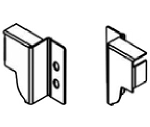 Blum BPZ30M000S04-WHA Rear Fixing Bracket Set, Left and Right Hand, Gray Finish