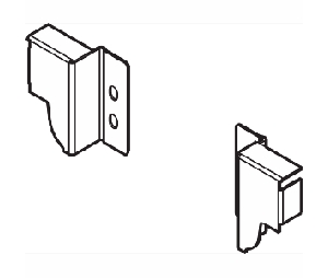 Blum BPZ30N000S04-WHA Rear Fixing Bracket Set, Left and Right Hand, White Aluminum