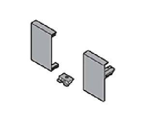 Blum BPZIF71M0-GRAY Interior Front Fixing Bracket Set, "M" Height, Nylon, Gray Finish