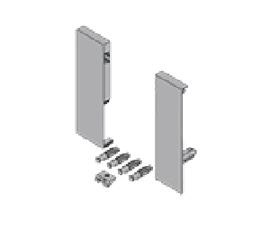 Blum BPZIF75D0US-GRAY Interior Front Fixing Bracket Set, Nylon, Gray Finish