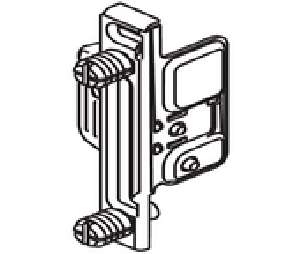 Blum BPZSF1300L Clip-on Front Fixing Bracket, Doweled, Left, Nickel-Plated Steel Material