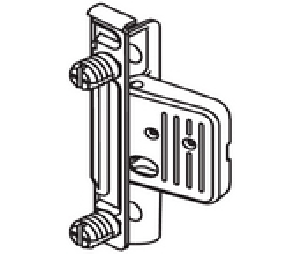 Blum BPZSF1300R Clip-on Front Fixing Bracket, Doweled, Right, Nickel-Plated Steel Material