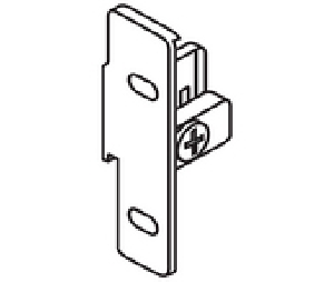 Blum BPZSF151005 Standard Front Fixing Bracket, Screw-On, Left Hand, Nickel-Plated Steel Material