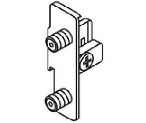 Blum BPZSF161005 Standard Front Fixing Bracket, Press-In, Left Hand, Nickel-Plated Steel Material
