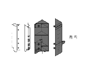 Blum BPZSF535ED-GRY Space Corner Set, "D" Height, Gray