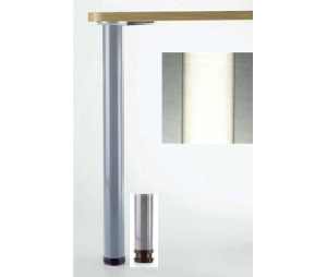 Camar CM615-7S-C1 Single Pack Chrome Steel Table Leg, 27-3/4" - 28-7/8" Table Height