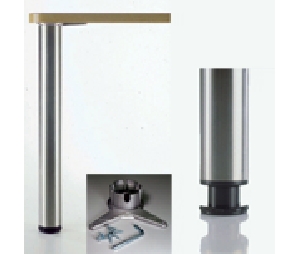 Camar CM620-70-ST Four Pack Brushed Steel Table Leg, 27-3/4" - 28-7/8" Table Height - 1 Set