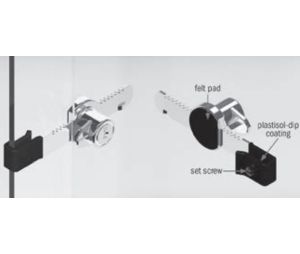 CompX NLC8040KA346-14A Showcase Door Lock, For Wood or Glass Doors, Keyed Alike 346 - Bright Nickel Finish