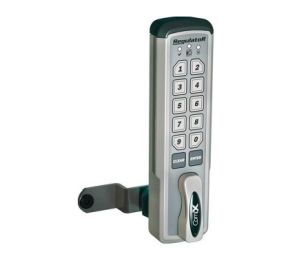 CompX NLREG-M-R-1 RegulatoR Electronic Lock, Manual Locking, Right Hand Mount, 7/16" Cylinder Length - Satin Chrome Finish