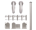 CSHardware QG1300V02 Rolling Door Hardware Kit, Rolling Door Vista Hardware Kit with Long Bracket - Satin Nickel Finish
