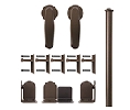 CSHardware QG1300V07 Rolling Door Hardware Kit, Rolling Door Vista Hardware Kit with Long Bracket - Bronze Finish